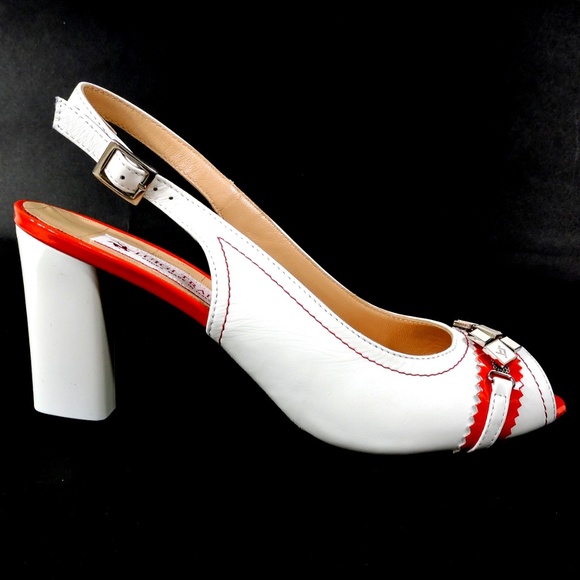 LUIGI TRAINI 🇮🇹 WOMEN'S WHITE SOFT LEATHER COMFORT SUMMER SANDALS - Picture 4 of 11